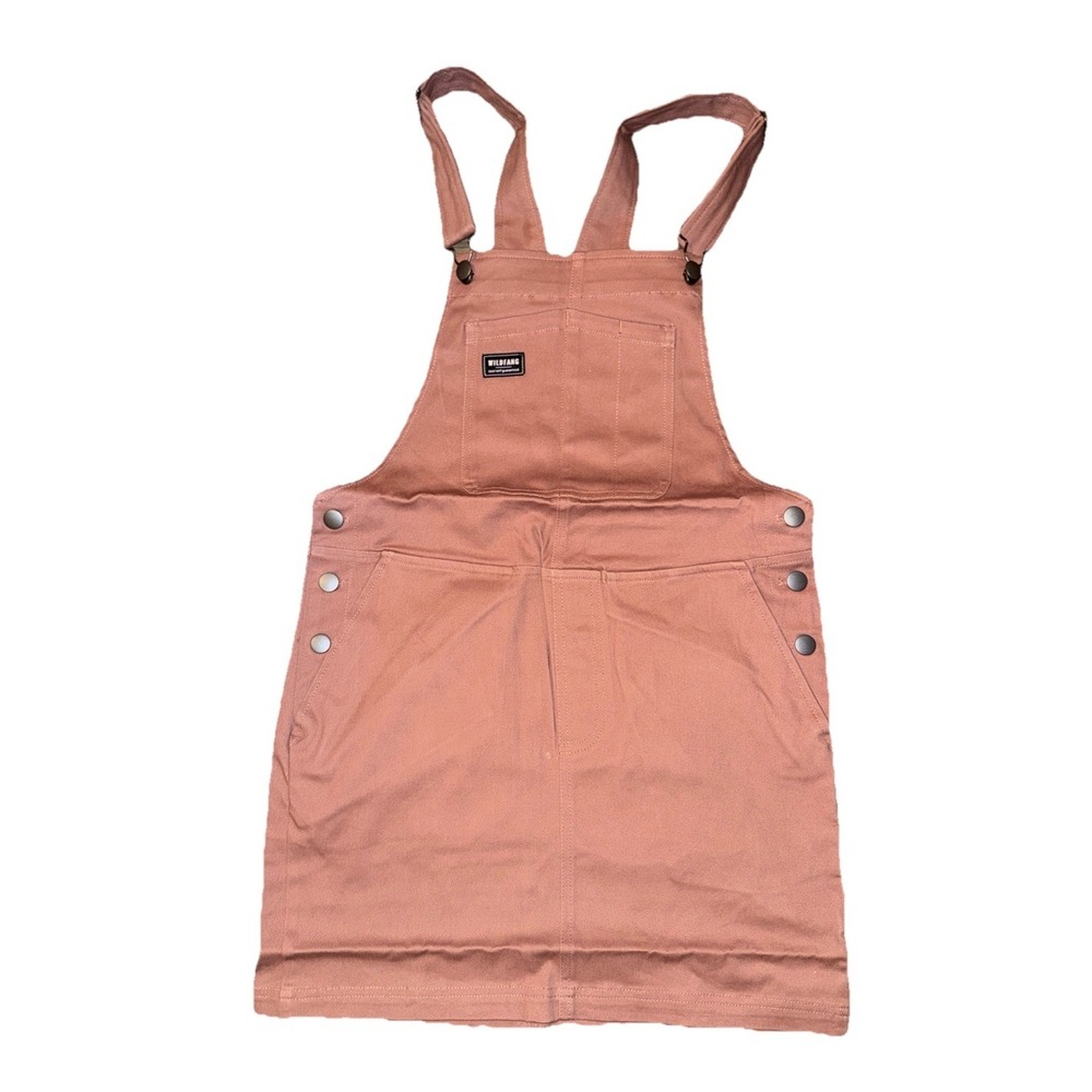 Wildfang The Essential Skirtall Overall Dress Rose Brown Utility XS NWT